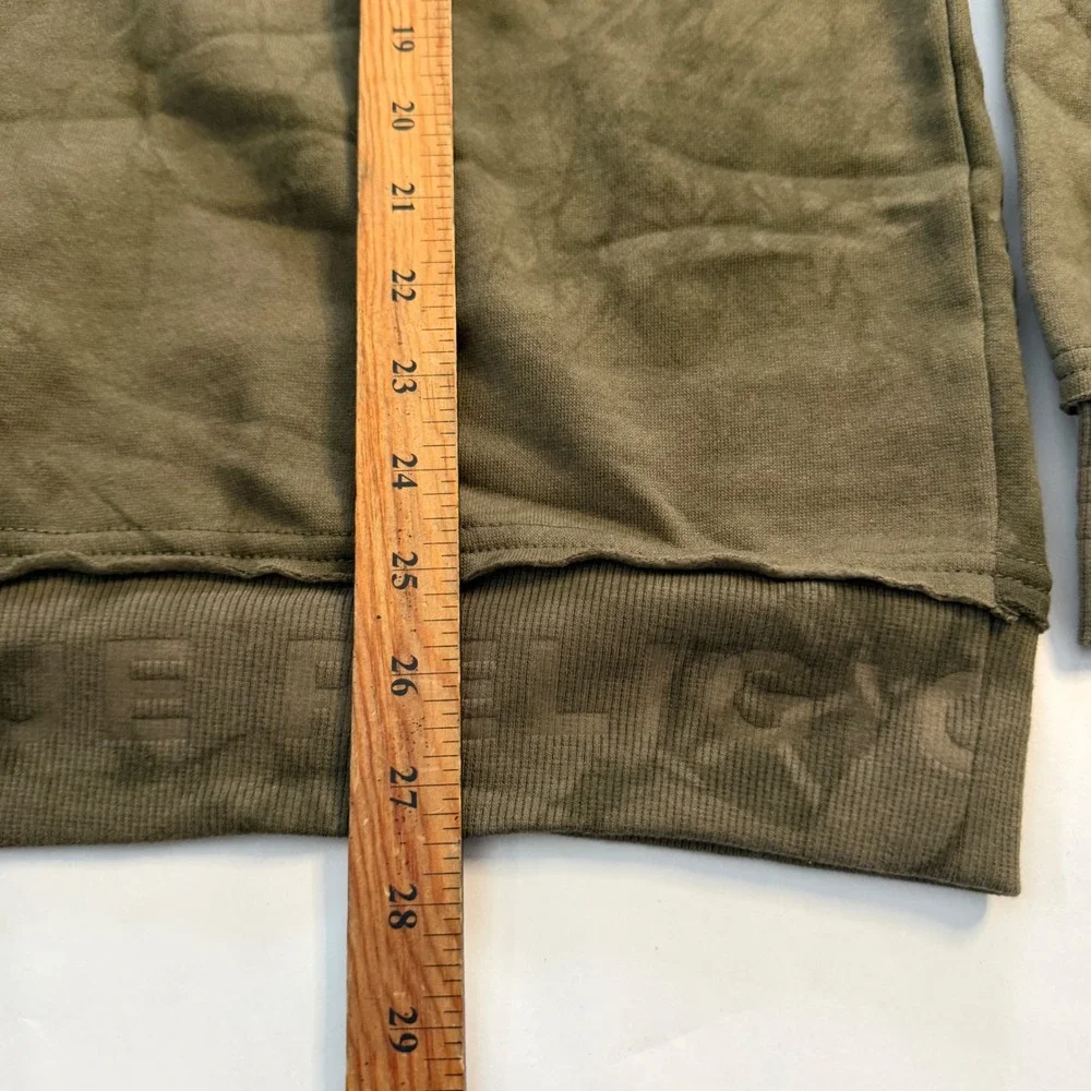 True Religion Men S‎ Camo Green Tie Dye Debossed Rib Pullover Crew Sweatshirt M